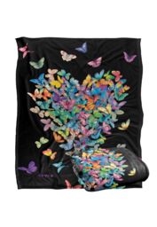 JQ Licensing Royce Mcclure Wildheart Butterflies Silky Touch Super Soft Throw Blanket 152 X 127 cm in White - thumbnail 2