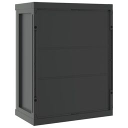 Berkfield Home Outdoor Storage Cabinet Grey & Black 65x37x85 cm PP - Size: 65 x 37 x 85 cm - thumbnail 6