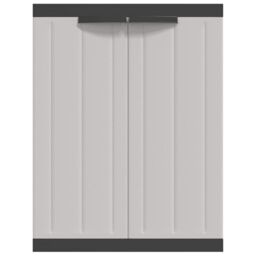 Berkfield Home Outdoor Storage Cabinet Grey & Black 65x37x85 cm PP - Size: 65 x 37 x 85 cm - thumbnail 4