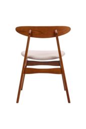 Living and Home 2 Pcs Wooden Frame Linen Dining Chair in Beige - thumbnail 5