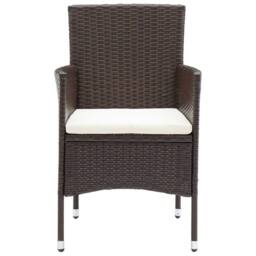 Berkfield Home Elegant 11 Piece Garden Dining Set Poly Rattan Brown - thumbnail 5