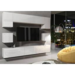 Mex Furniture LTD Wall TV Unit Panorama - White with Gloss Doors - thumbnail 2
