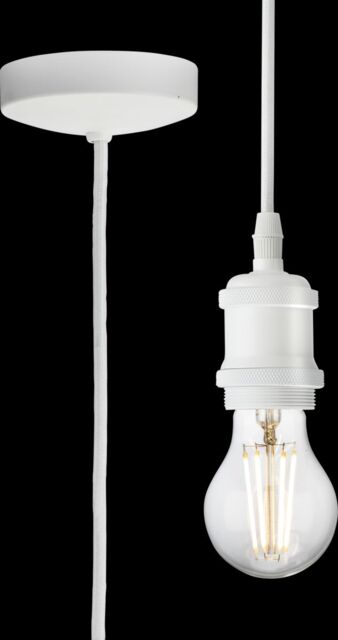 Netlighting 1.8m E27 Vintage Pendant Set Matt White 230V IP20 80W - image 1