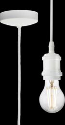 Netlighting 1.8m E27 Vintage Pendant Set Matt White 230V IP20 80W - thumbnail 1