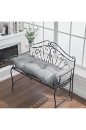 Living and Home 120*40cm Solid Colour Garden Seat Cushion in Grey - thumbnail 1