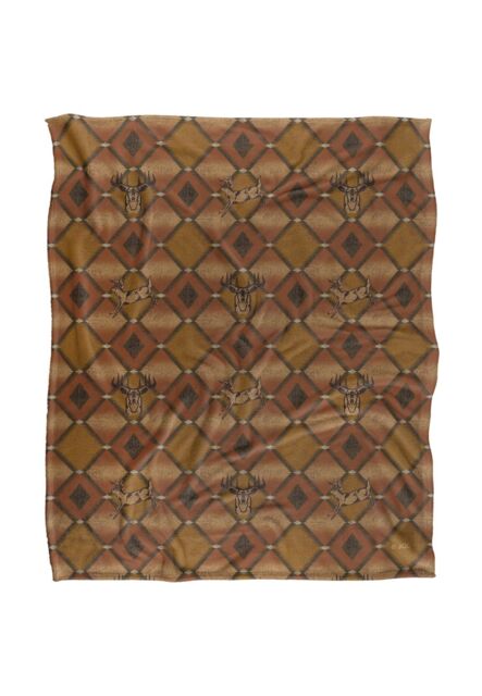 JQ Licensing Jl-Jp Deer Southwest Brown Hunting Pattern Silky Touch Super Soft Throw Blanket 152 X 127 cm in White - image 1
