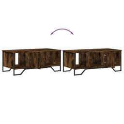 Berkfield Home Coffee Table Smoked Oak 100x51x40 cm Engineered Wood in Brown - Size: 100 x 51 x 40 cm - thumbnail 8