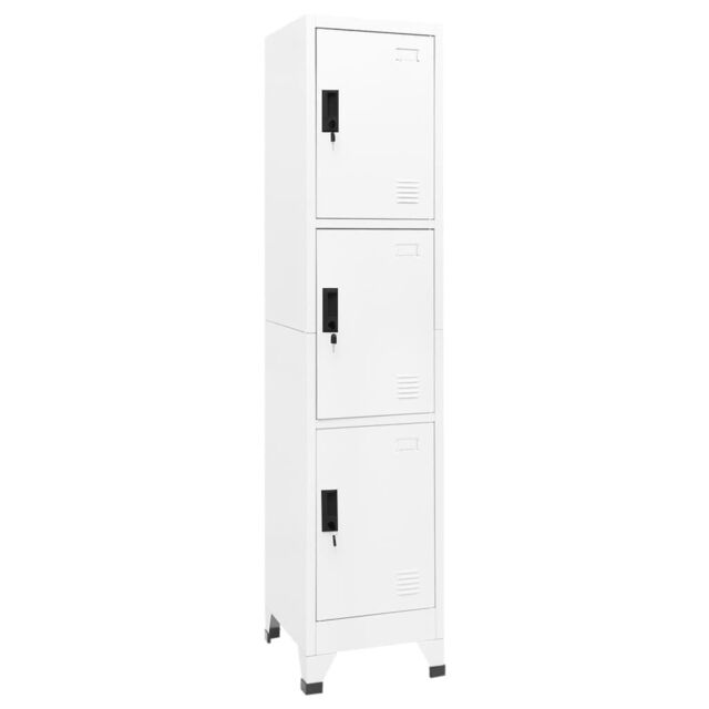 Berkfield Home Locker Cabinet White 38x45x180 cm Steel - Size: 38 x 45 x 180 cm - image 1