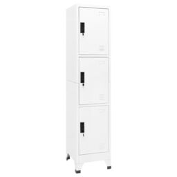 Berkfield Home Locker Cabinet White 38x45x180 cm Steel - Size: 38 x 45 x 180 cm - thumbnail 1