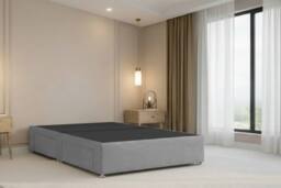 "Chester & Oakley Lunar Plush Divan Bed Base 4 Drawers - 54"" Headboard in Silver - Size: Small Double" - thumbnail 7