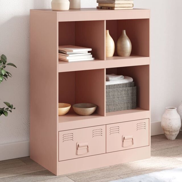 Berkfield Home Highboard Pink 67x39x95 cm Steel - Size: 67 x 39 x 95 cm - image 1
