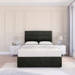 "Sloomy Texas Dumfries Bed Set With No Drawers Mattress & 26"" Headboard in Black - Size: King" - thumbnail 2