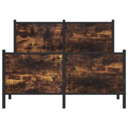 Berkfield Home Metal Bed Frame without Mattress Smoked Oak 120x190 cm Small Double in Brown - thumbnail 5