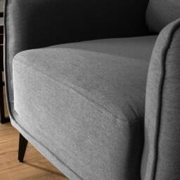 Bravich LTD Brixton Armchair - Modern Fabric Accent Chair with Steel Legs in Grey - thumbnail 2