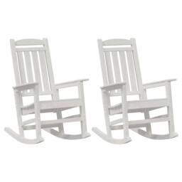 Berkfield Home Garden Rocking Chairs 2 pcs White 70x92x107.5 cm HDPE - thumbnail 1