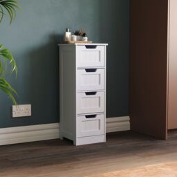Home Discount Bath Vida Priano 4 Drawer Freestanding Unit Bathroom Storage in White - thumbnail 9