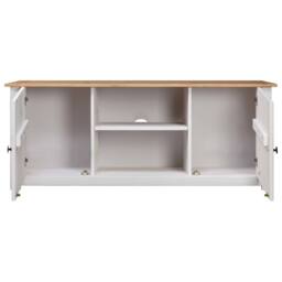Berkfield Home TV Cabinet White 120x40x50 cm Solid Pine Wood Panama Range - Size: 120 x 40 x 50 cm