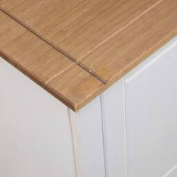 Berkfield Home TV Cabinet White 120x40x50 cm Solid Pine Wood Panama Range - Size: 120 x 40 x 50 cm - thumbnail 7