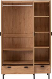 Seconique Leon 3 Door 2 Drawer Wardrobe in Natural - thumbnail 4