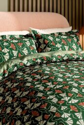 Scion 'Fan Floral' Cotton Duvet Cover Set in Green - Size: Single - thumbnail 2