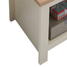 Nordara Side Lamp Table Oak Top Small End Bedside Nightstand Shelf Cream - thumbnail 4