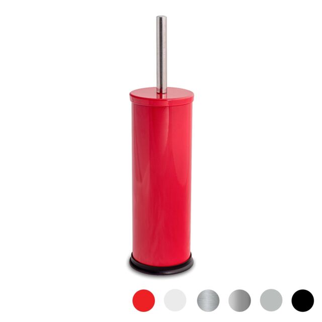 Harbour Housewares Round Toilet Brush & Holder - Cleaning Brush Set with Non Slip Base in Red - image 1