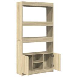 Berkfield Home Highboard¬†Sonoma Oak 92x33x180 cm Engineered Wood in Light Brown - Size: 92 x 33 x 180 cm - thumbnail 8