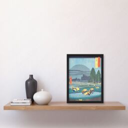 Artery8 Ono, Distant View of Mount Daisen Hoki Province Utagawa Hiroshige Japan Woodblock Artwork Framed Wall Art Print A4 in Black - thumbnail 2