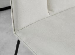 FurnitureboxUK Set of 2 Modern Chic Deep Padded Soft & Durable Stitched Fabric & Black Powder Coated Metal Leg Dining Chairs in Cream - thumbnail 8