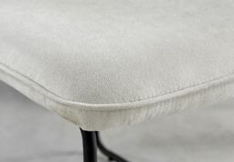 FurnitureboxUK Set of 2 Modern Chic Deep Padded Soft & Durable Stitched Fabric & Black Powder Coated Metal Leg Dining Chairs in Cream - thumbnail 9