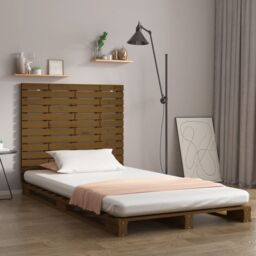 Berkfield Home Wall Headboard Honey Brown 126x3x91.5 cm Solid Wood Pine - thumbnail 1