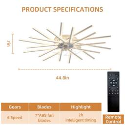 NIVOR 20 Led Linear Dimmable Reversible Ceiling Fan with Lights & Remote in White - thumbnail 2