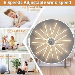 NIVOR 20 Led Linear Dimmable Reversible Ceiling Fan with Lights & Remote in White - thumbnail 4