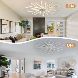 NIVOR 20 Led Linear Dimmable Reversible Ceiling Fan with Lights & Remote in White - thumbnail 5