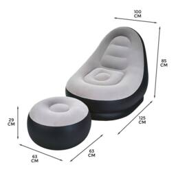 Havendro Inflatable Deluxe Lounger Ottoman Gaming Chair Seat - thumbnail 2
