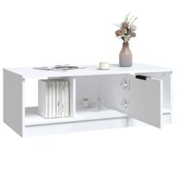 Berkfield Home Decorative Coffee Table White 102x50x36 cm Engineered Wood - Size: 102 x 50 x 36 cm - thumbnail 6