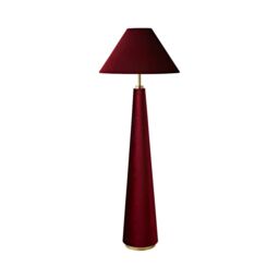 ValueLights Martha Velvet Midi Floor Lamp with Conical Velvet Lamp Shade & Bulb in Burgundy - thumbnail 7