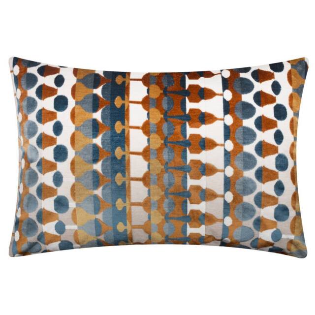 Furn Metro Abstract Velvet Rectangular Cushion in Orange - Size: 40 cm x 60 cm - image 1
