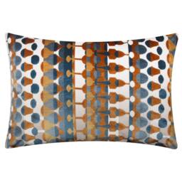 Furn Metro Abstract Velvet Rectangular Cushion in Orange - Size: 40 cm x 60 cm - thumbnail 1