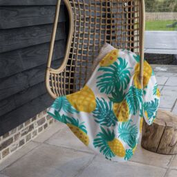 Benjamin Tate Design Pineapples Blanket in Natural - Size: 120 cm x 150 cm - thumbnail 4