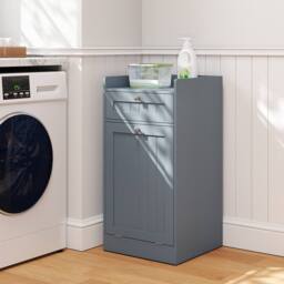 Costway Bathroom Storage Cabinet Tilt-Out Laundry Cabinet w/ Drawer in Grey - thumbnail 1