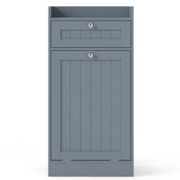 Costway Bathroom Storage Cabinet Tilt-Out Laundry Cabinet w/ Drawer in Grey - thumbnail 9
