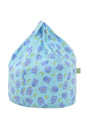 Bean Lazy Men's Cotton Blue Owl Bean Bag Large Size in Light Blue - thumbnail 1