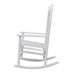 Berkfield Home Rocking Chair with Curved Seat White Wood - thumbnail 3