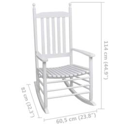 Berkfield Home Rocking Chair with Curved Seat White Wood - thumbnail 5