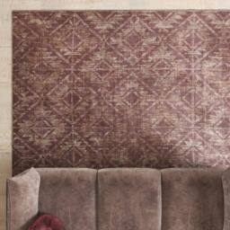Kukoon Burgundy Trellis Soft Chenille Washable Living Room Area Rug - Size: 120 cm x 170 cm - thumbnail 3