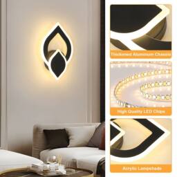 Pheashine Sleek Acrylic LED Wall Light 3000K 16W Black - thumbnail 5