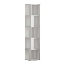 Decortie Piano' Modern Corner Bookcase Display Unit 158.9cm in White - Size: 1 Pack - thumbnail 2