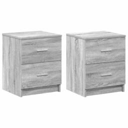 Berkfield Home Durable Bedside Cabinets 2 pcs with 2 Drawers Grey Sonoma 40x36x50 cm - Size: 40 x 36 x 50 cm - thumbnail 3