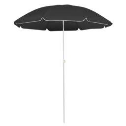 Berkfield Home Outdoor Parasol with Steel Pole Anthracite 180 cm in Black - thumbnail 2